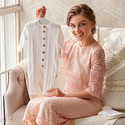 Фото товара "Вязаный комплект на выписку "Жемчуг" молочный" из магазина ЛиноБамбино