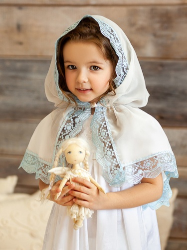 Детский капор для храма "Юлиана" - фото из магазина ЛиноБамбино