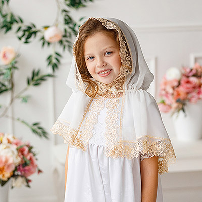 Накидка для девочки в церковь "Светлана" - фото из магазина ЛиноБамбино