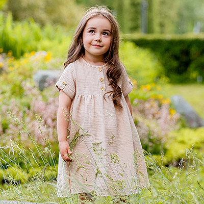 Платье Мечта бежевое муслин - миниатюра фотографии товара в каталоге ЛиноБамбино