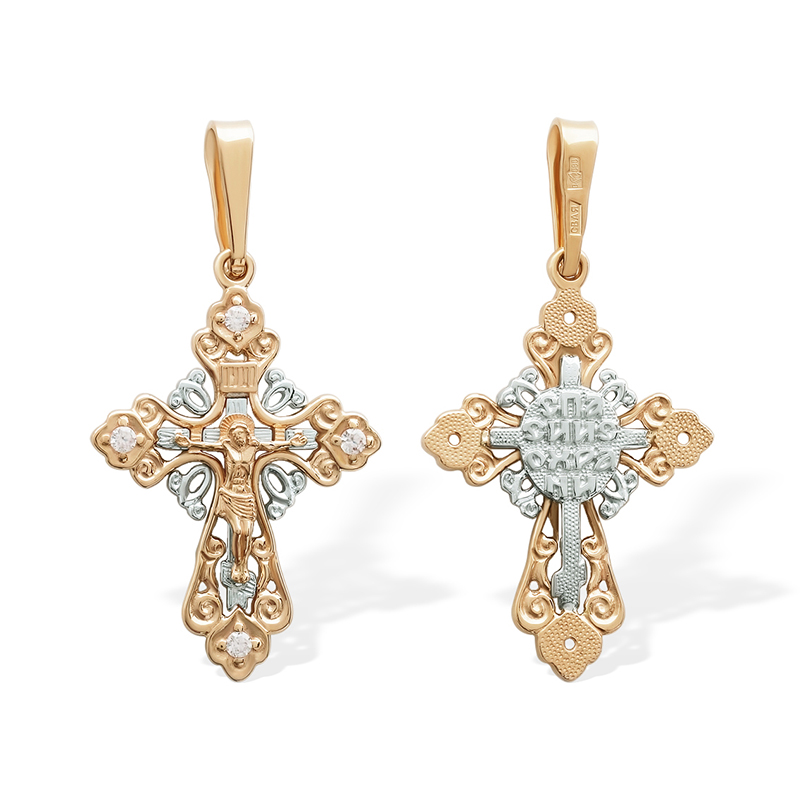 Золотой крестик 20798АКВ женский фото 1