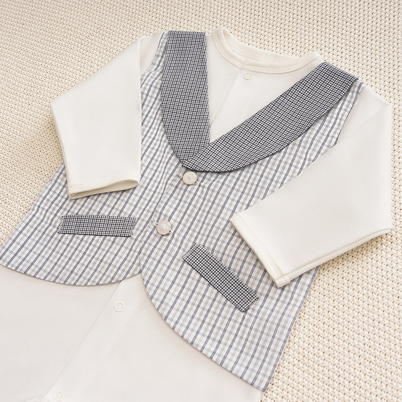 Костюмчик/комплект с уголком Денди серая пастель фото 3