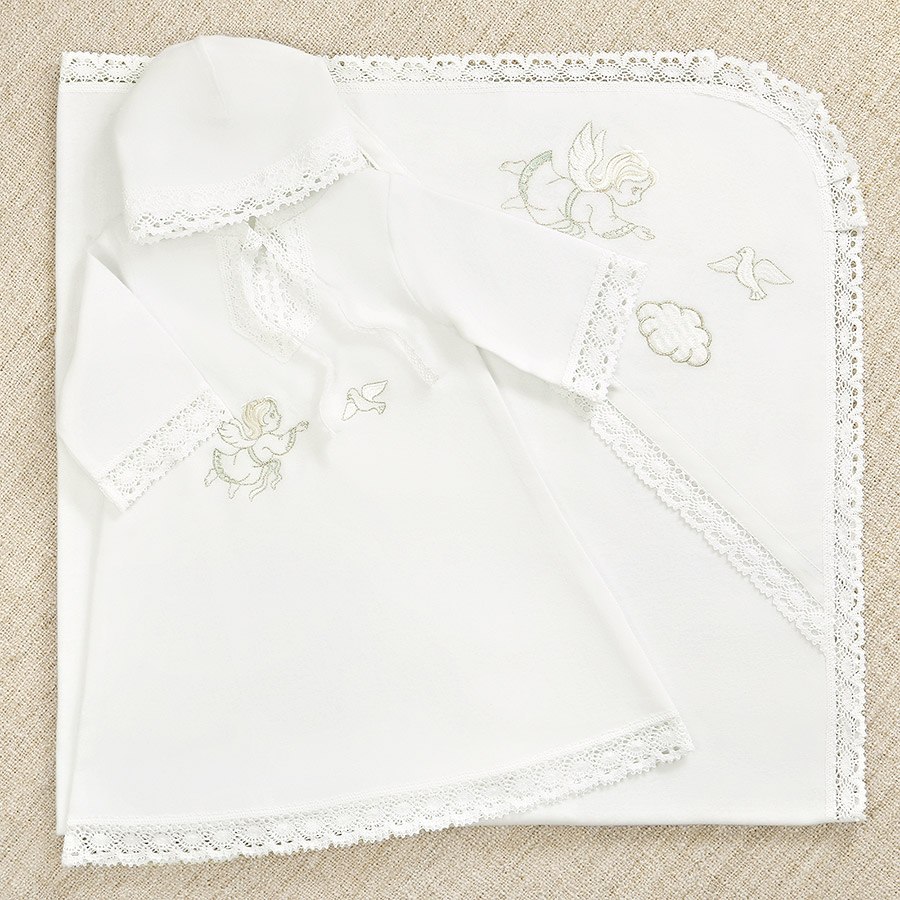 Детский крестильный комплект "Ангел" с пеленкой фото 5