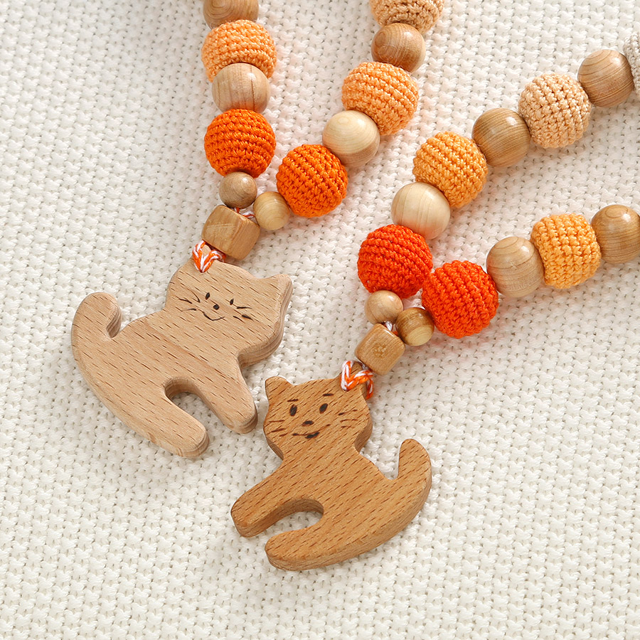 Слингобусы Котенок, деревянно-вязаная игрушка фото 3