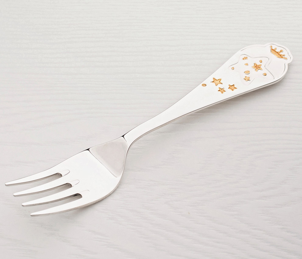 Серебряная ложка и вилка "Звездочка" фото 4