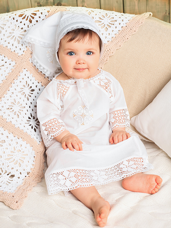 Крестильная рубашка "Ольга" для девочки фото 1