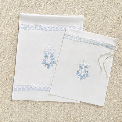 Мешочек для крестильных принадлежностей "Крест с лозой" - миниатюра фотографии товара в каталоге ЛиноБамбино