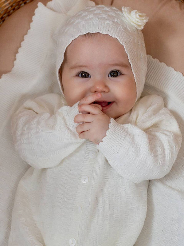 Комплект "Очарование": комбинезон + шапка, экрю фото 3