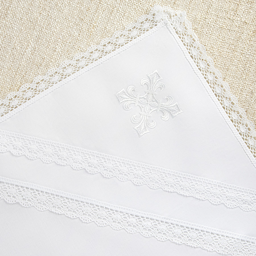 Пеленка с капюшоном "Классика" для крещения ребенка фото 2