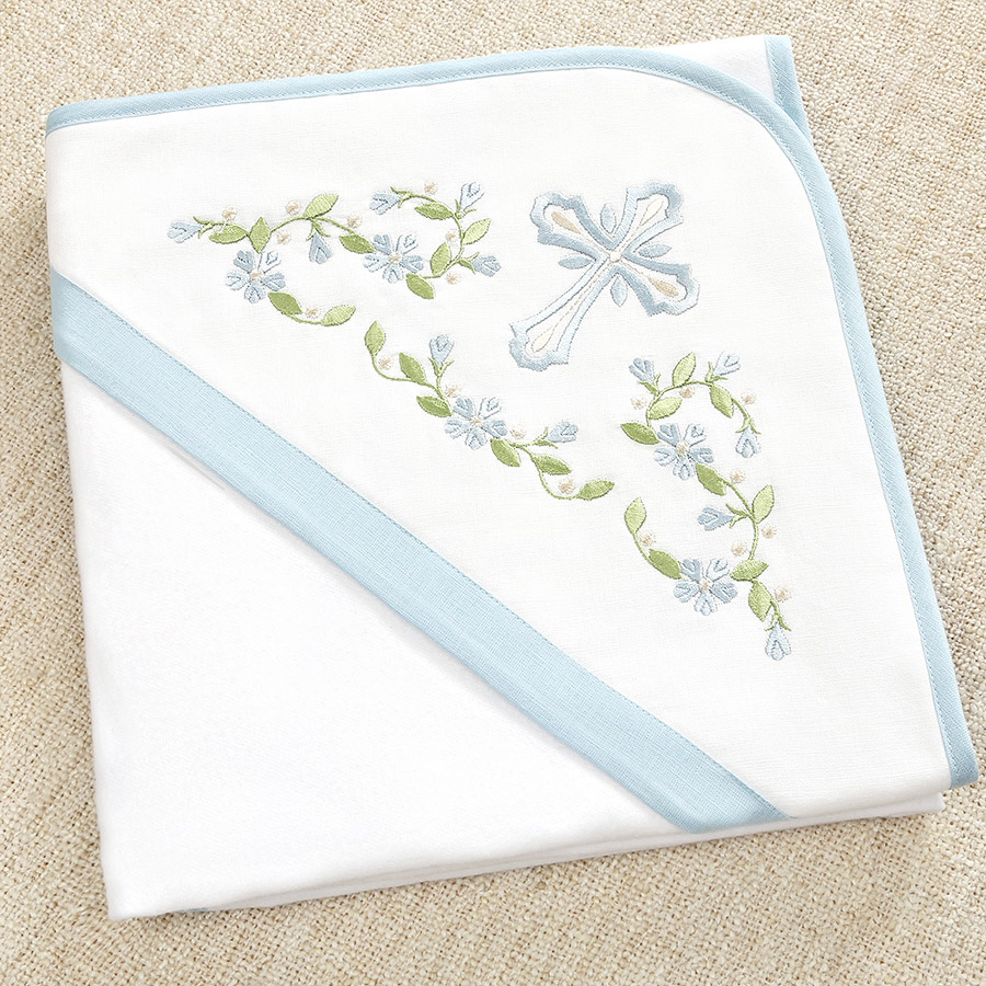 Тёплая крыжма с уголком для крещения "Василек" фото 3