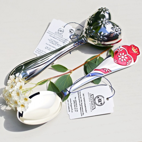 Ложка и погремушка "Сердце" - миниатюра фотографии товара в каталоге ЛиноБамбино