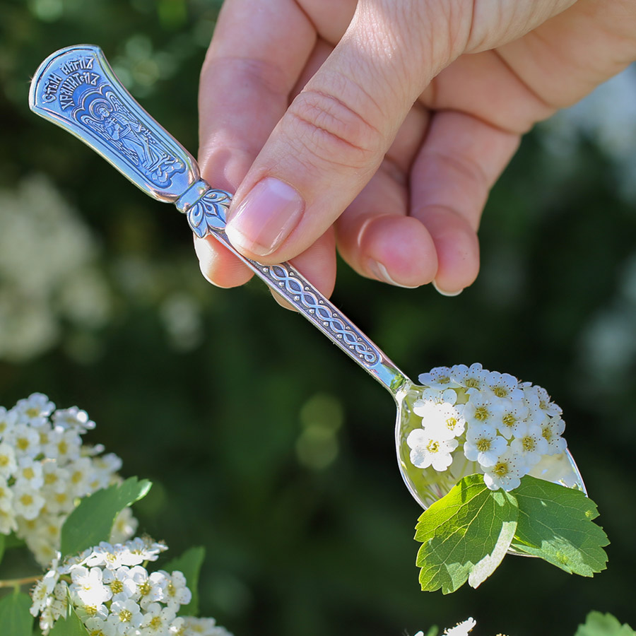 Серебряная ложка "Ангел-хранитель" чайная фото 4