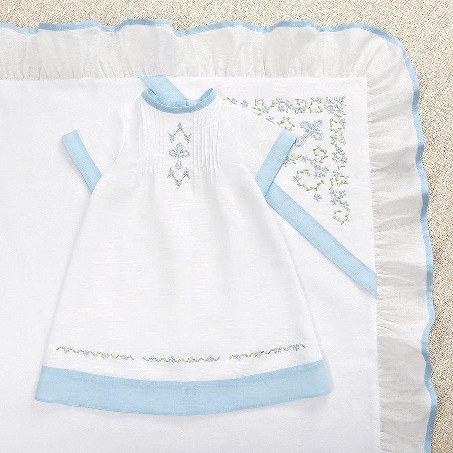 Крестильный комплект "Незабудка" для девочки с крыжмой фото 9