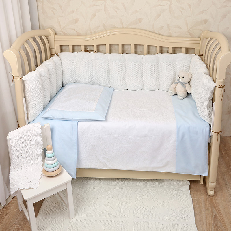 Постельное белье Голубая россыпь 3 предмета фото 2