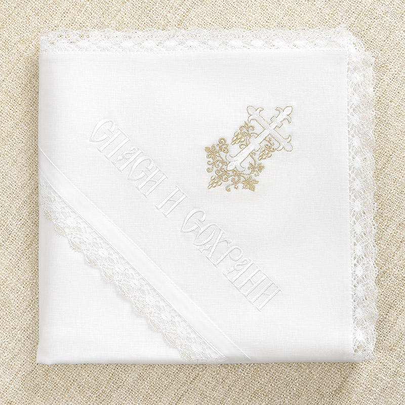 Теплая крыжма "Крестик с лозой кружевная"  фото 3