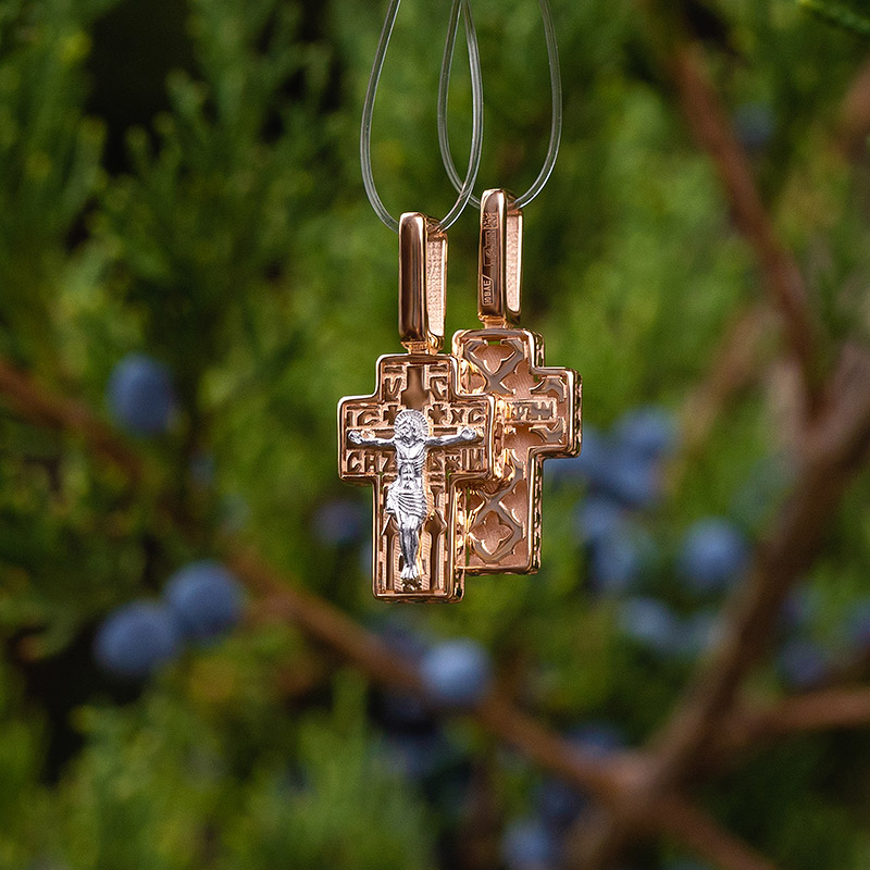 Золотой крестик 14865АКВ фото 3