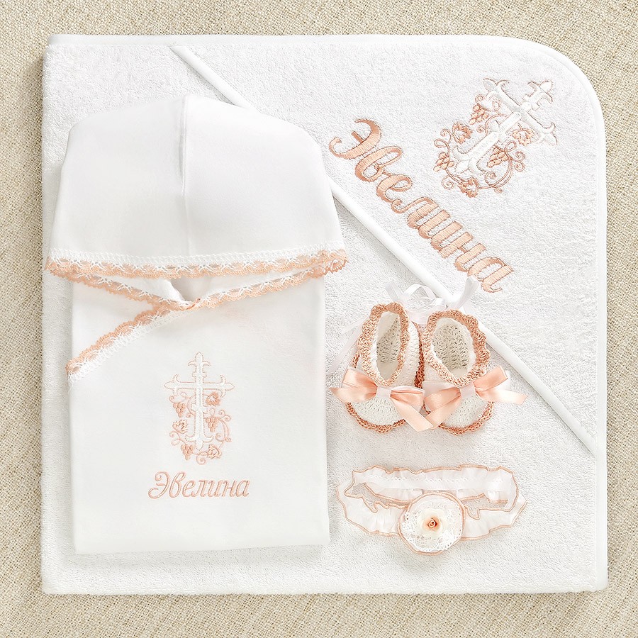 Теплая крестильная рубашка "Розовый Лучик" фото 5