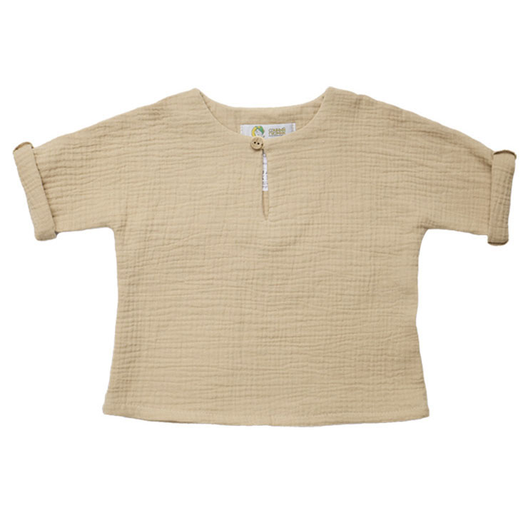 Детский летний костюмчик из муслина Самурай бежевый фото 3