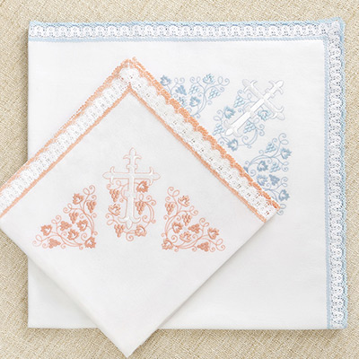 Тёплая крестильная пеленка с вышивкой "Лучик" - миниатюра фотографии товара в каталоге ЛиноБамбино