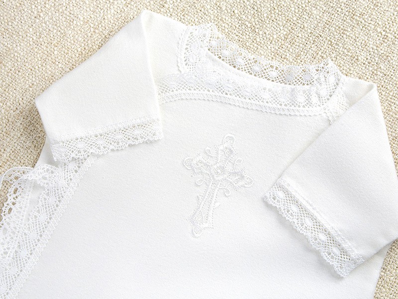Крестильный комплект "Кружевное перышко" с пеленкой фото 7