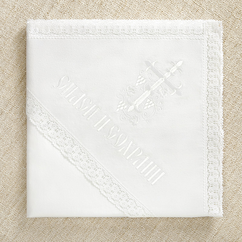 Круженвая пеленка с капюшоном "Белая лоза" фото 2