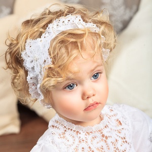 Повязка с кружевным цветком "Катерина" - миниатюра фотографии товара в каталоге ЛиноБамбино