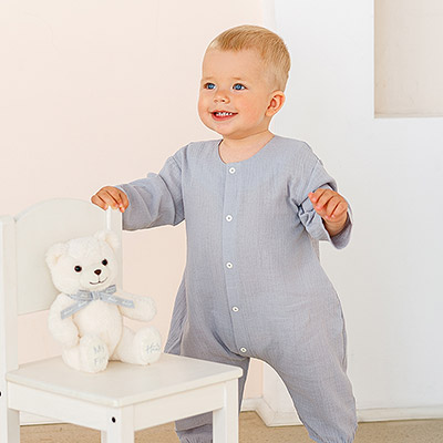 Комбинезон Облачко серый из муслина