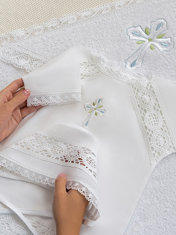 Крестильный набор для мальчика "Алексей" с полотенцем фото 3