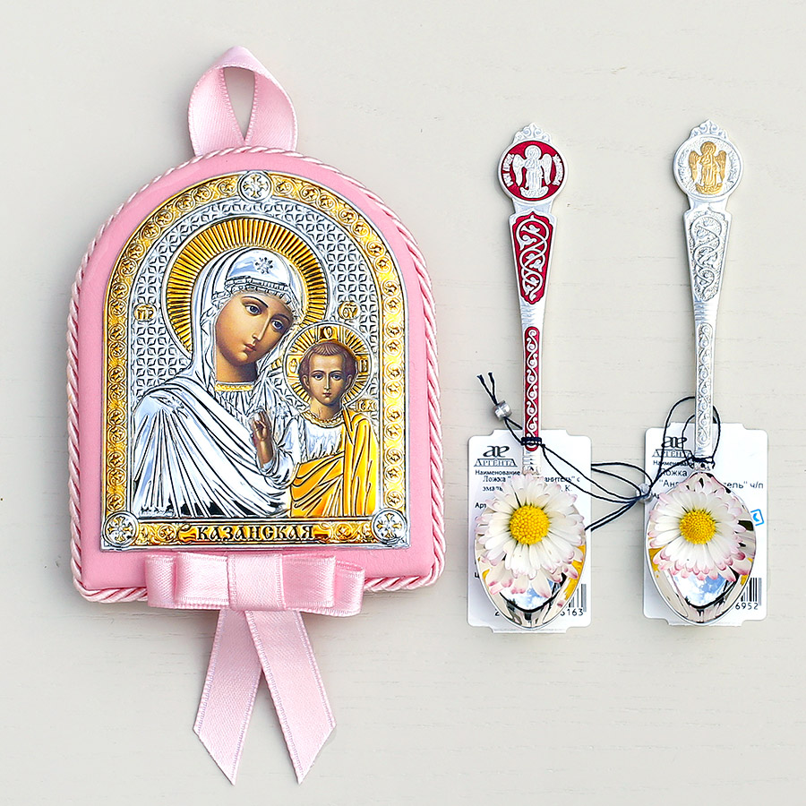 Подарочный набор "Икона и ложка для крестницы" фото 4