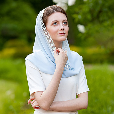 Шифоновый снуд для таинств "Голубка" - фото из магазина ЛиноБамбино