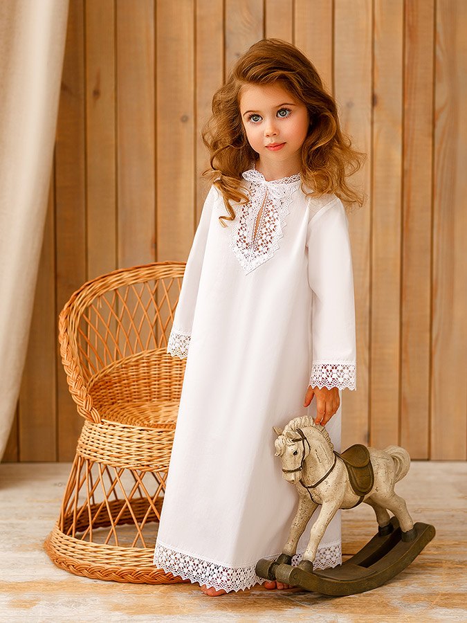Крестильная рубашка "Ирина" для девочки фото 3