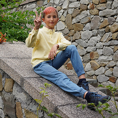 Рубашка для мальчика желтый муслин