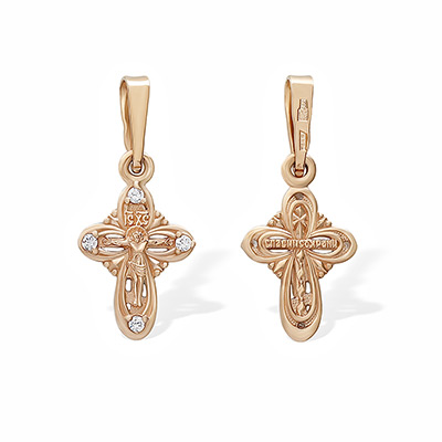 Фото товара "Золотой крестик 20477АКВ" при наведении