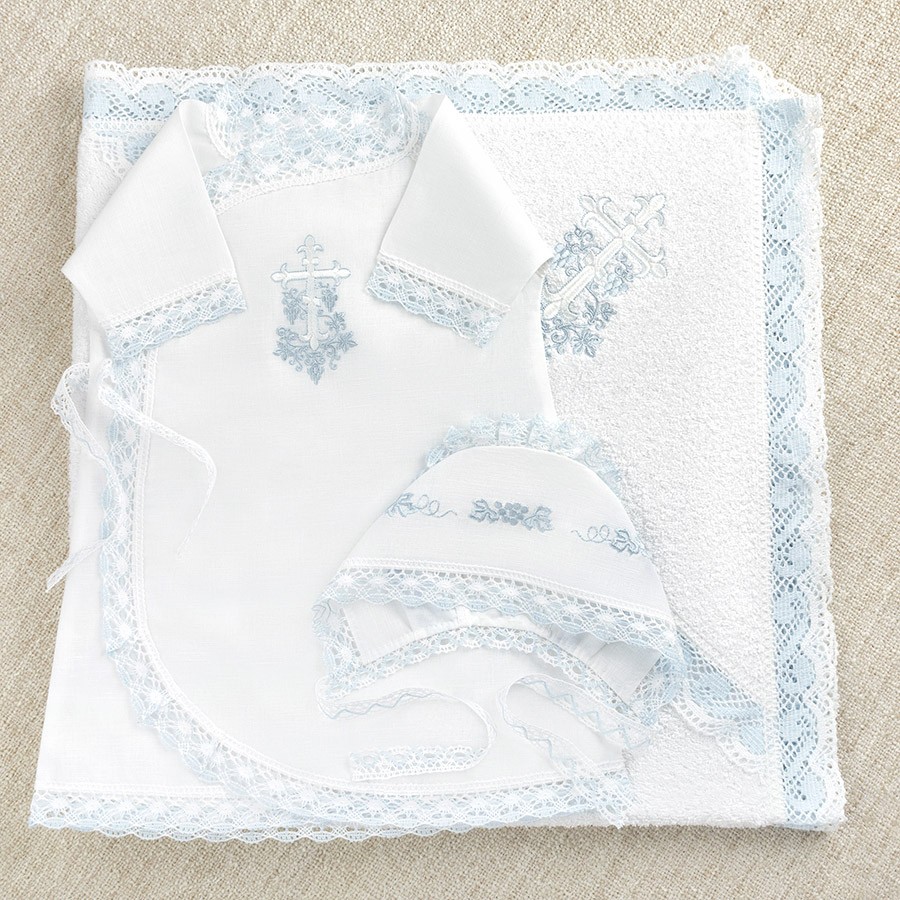 Фото товара "Крестильный набор "Голубая лоза" с полотенцем" при наведении