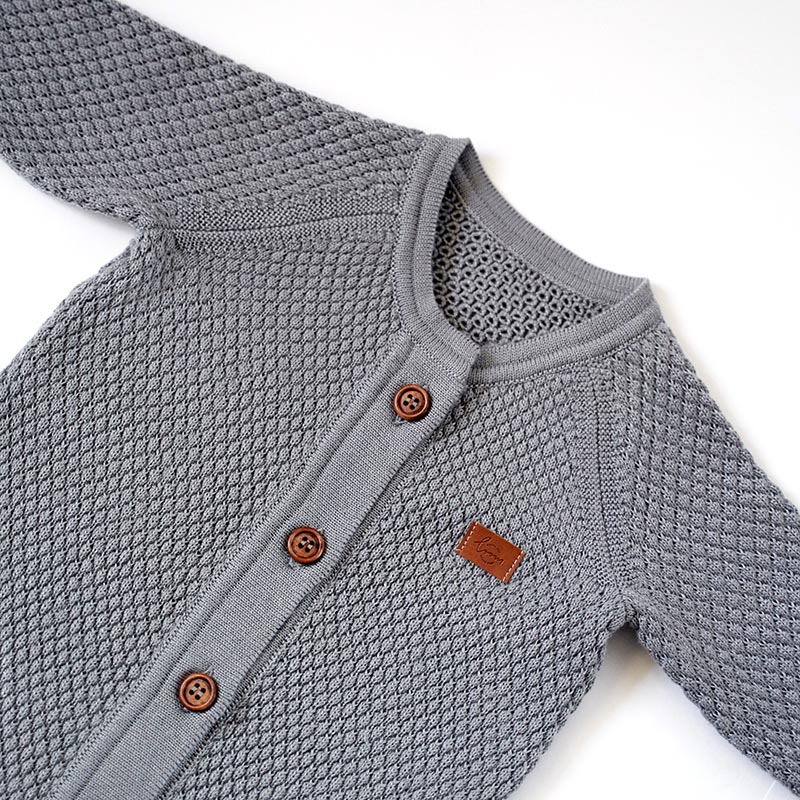 Вязаный текстурный комбинезон Серый фото 4