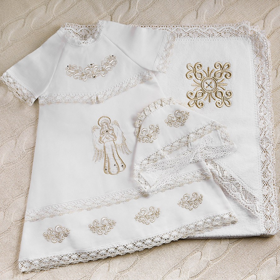 Крестильный набор для девочки "София" с полотенцем фото 5