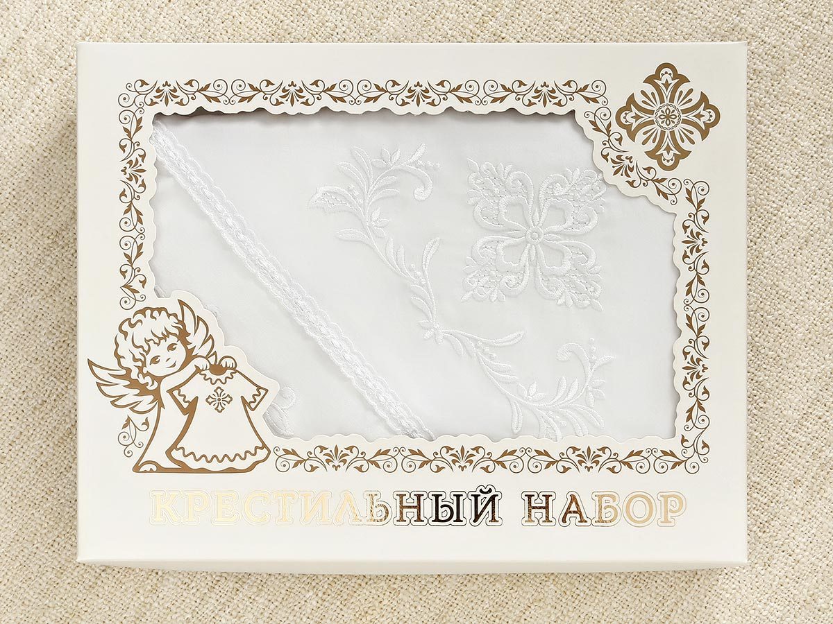 Крестильный комплект "Алиса" для девочки с пеленкой фото 9