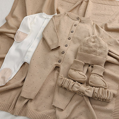 Набор комбинезон с пледом "Капелька" карамель - миниатюра фотографии товара в каталоге ЛиноБамбино