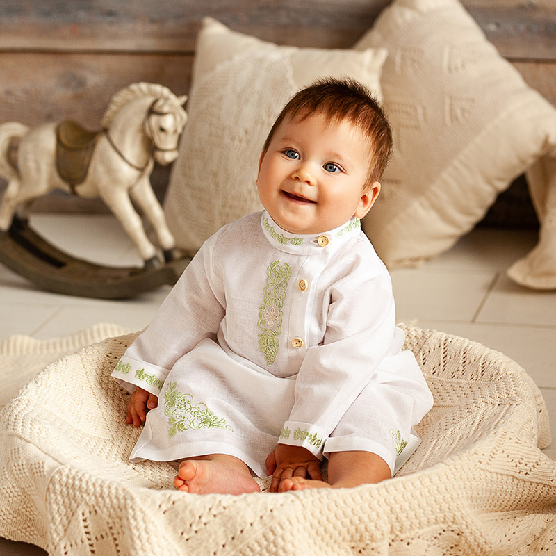 Фото товара "Крестильный набор для мальчика "Елисей" с полотенцем" при наведении