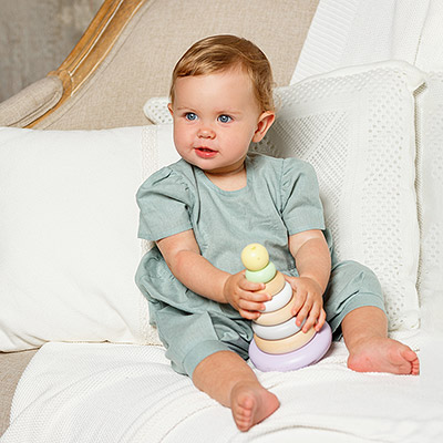 Льняной комбинезон Безе полынь - миниатюра фотографии товара в каталоге ЛиноБамбино