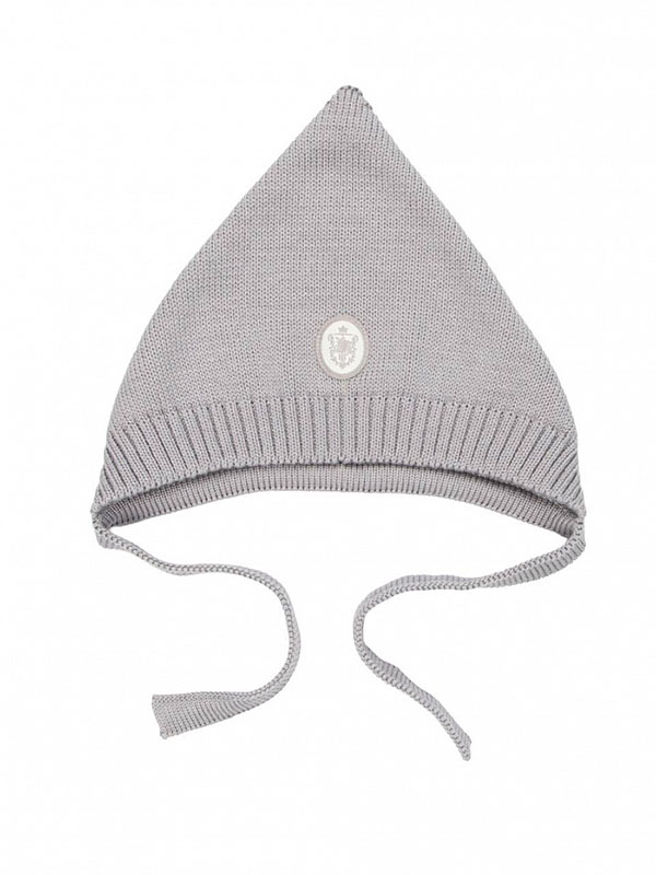 Вязаная шапочка "Гном", серая фото 2