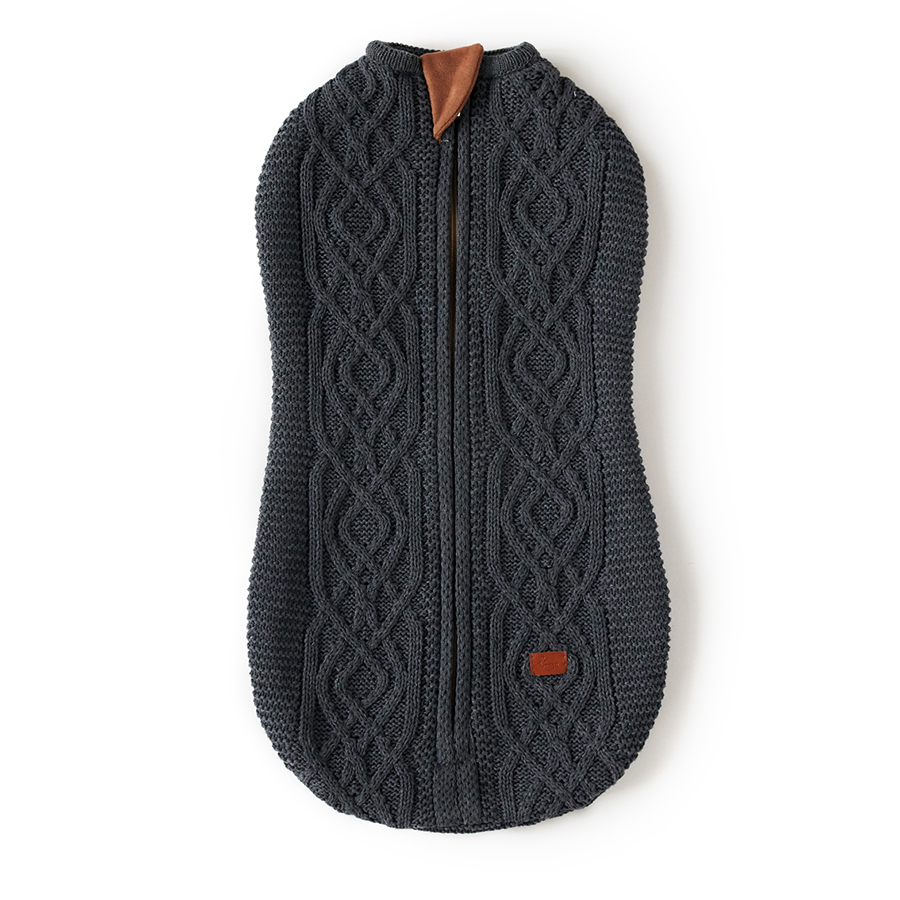 Вязаный кокон для новорожденного Loom графит фото 2