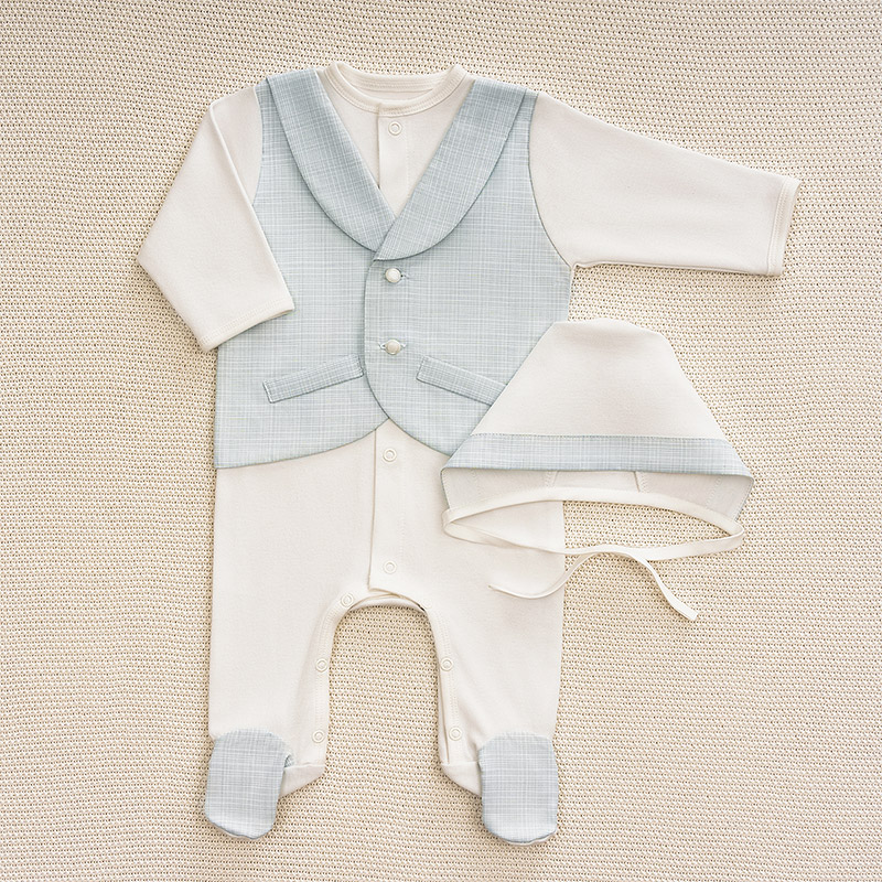 Костюмчик/комплект с уголком Денди всплеск волны фото 1