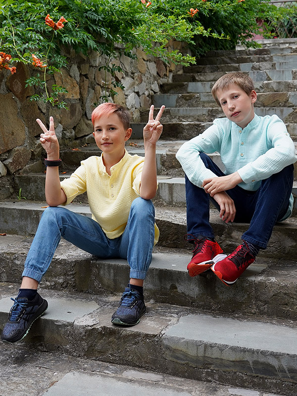 Рубашка для мальчика муслин небесный фото 7