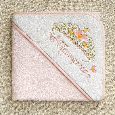 Полотенце Принцесса с уголком для купания - миниатюра фотографии товара в каталоге ЛиноБамбино