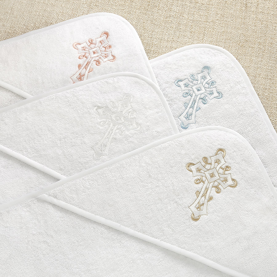 Крестильное полотенце с уголком "Крест с завитками" фото 4