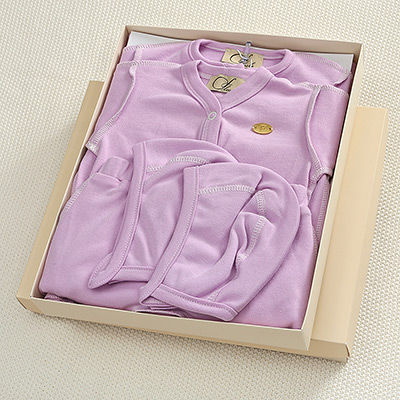 Комплект на выписку 6 предметов, сиреневый - миниатюра фотографии товара в каталоге ЛиноБамбино