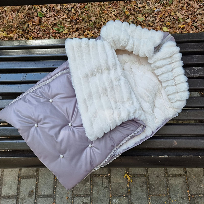 Зимний конверт на выписку "Пуф", тауп фото 5