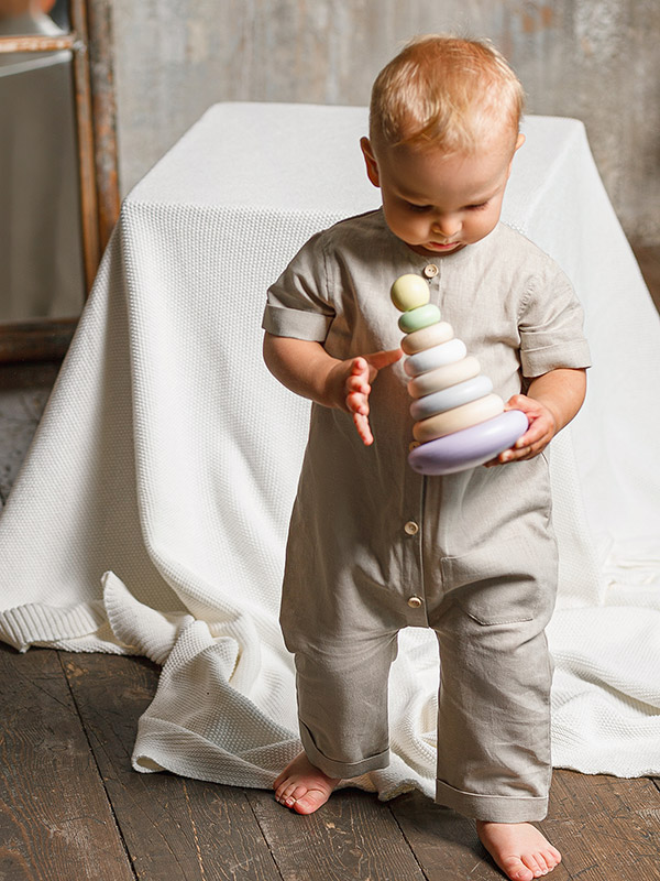 Льняной комбинезон Ветерок тауп фото 1