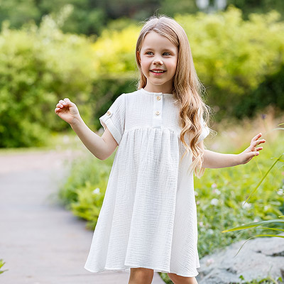 Платье Мечта молочное муслин - миниатюра фотографии товара в каталоге ЛиноБамбино